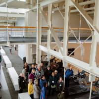 tour group sees the gym